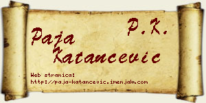 Paja Katančević vizit kartica